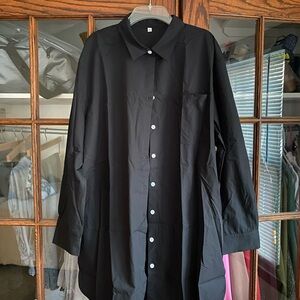 Brand New 3XL Black Button Down Long Sleeve